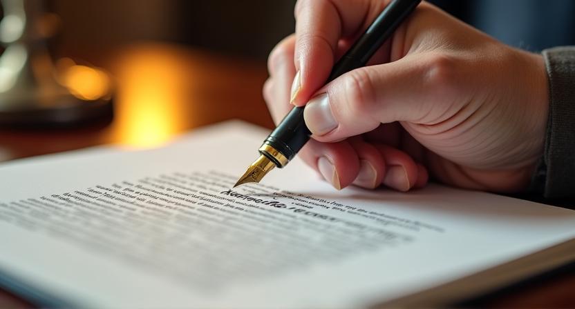 A legal professional highlighting liability clauses in a document